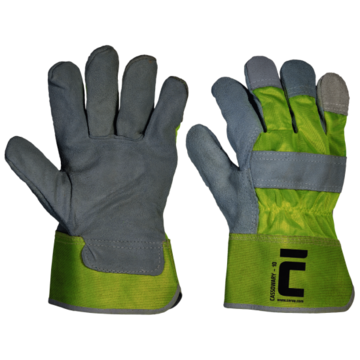 CASSOWARY Hi-Vis rukavice pracovní kombinovaná z hovězí štípenky-BA/PES,EN388(3222X) - cassowary_zluta_01010243.png