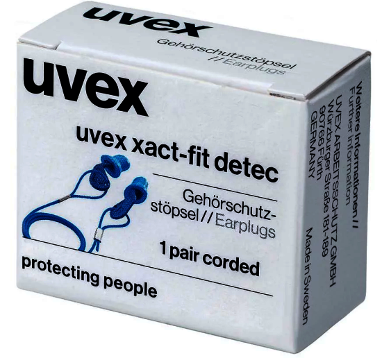 uvex xact-fit detect zátky douší detekovatelné,1 pár se šňůrkou v PE sáčku,SNR 26 dB,(BAL=50 párů) - 2124011_uvex_xact-fit_detect(1).png