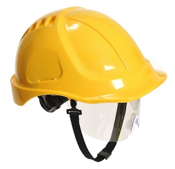 PORTWEST® PW54 přilba Endurance Plus Visor včetně hledí,neventilovaná,kolečko,EN397 - PW54_žlutá.jpg