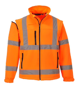 PORTWEST® S428 reflexní softshellová bunda s odepínacími rukávy Hi-Vis,EN ISO 20471 (Třída3) - S428ORR_2.jpg