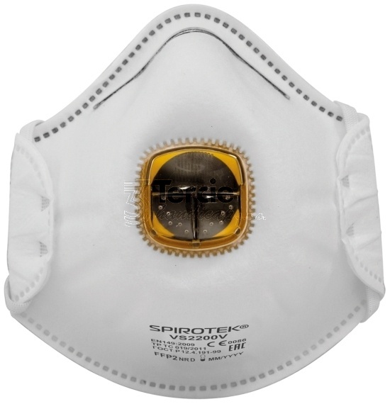 SPIROTEK VS2200V FFP2 NR D respirátor s ventilkem (BOX=10ks) EN 149:2001+A1 2009 - SPIROTEK VS2200V FFP2 NR D respirátor s ventilkem (BOX=10ks) EN 149:2001+A1 2009