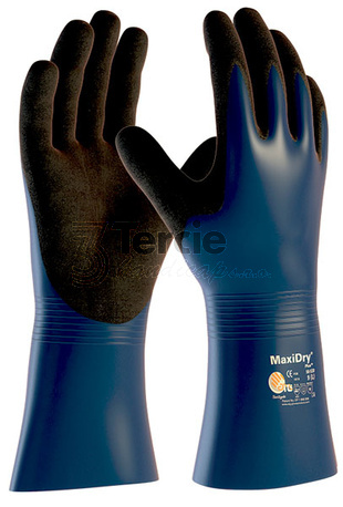 ATG® MaxiDry® Plus™ 56-530 NBR celomáčené nitrilové rukavice,EN388(4121A),EN ISO 374-1:2016/Type B (JKL)
pena v dlani