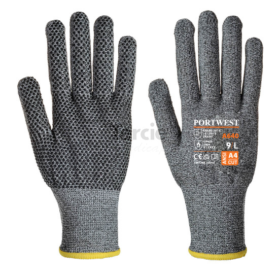 PORTWEST® A640 Sabre-Dot rukavice neprůřezná s PVC terčíky,EN388(3X4XD),EN407(X1XXXX)