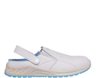 BENNON® WHITE OB SLIPPER SRC bílý nazouvák s plnou perforovanou špičkou a páskem přes patu,EN ISO 20347