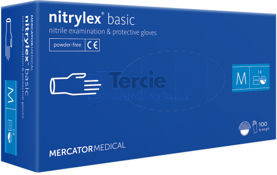 NITRYLEX Basic blue jednorázové nitrilové rukavice nepudrované (BOX=100ks)