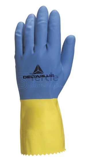 DUOCOLOR VE330 latexové protichemické rukavice,EN388(1010X),EN374-5,EN374-1(AKLMNPT),Typ A