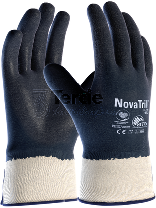 ATG® NovaTril® 24-196 rukavice bavlněná s manžetou celomáčená v NBR nitrilu,EN388(4121)