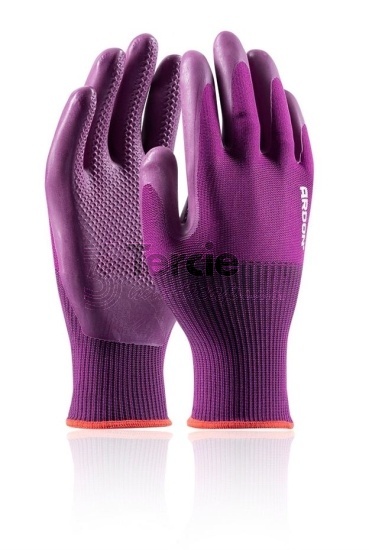 GREEN TOUCH rukavice polyesterová 13gg povrstvená latex mřížkou,EN388(3141X),EN407(X2XXXX)