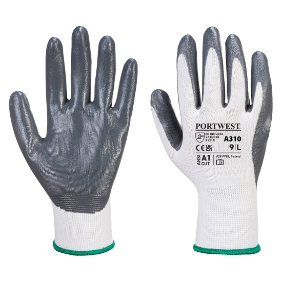 PORTWEST® A310 Flexo Grip šedá rukavice z pylonu povrstvená nitrilem,EN388(3121X) - A310GRW.jpg