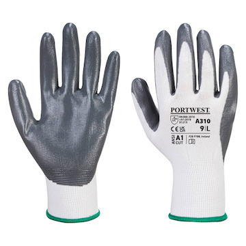 PORTWEST® A310 Flexo Grip šedá rukavice z pylonu povrstvená nitrilem,EN388(3121X) - A310GRW.jpg