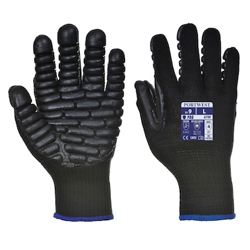 PORTWEST® A790 pracovní rukavice antivibrační,EN420,EN388,EN10819 - A790BKR.jpg