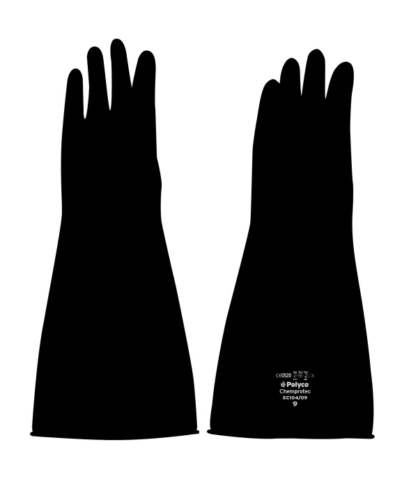 Chemprotec MW délka 40 cm latexové rukavice - SC104_Chemprotec_MW_40cm_Silhouette_1.jpg