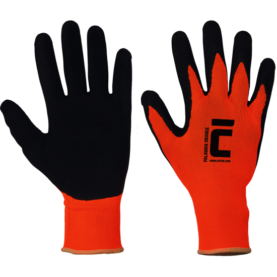 PALAWAN ORANGE polyesterové rukavice 13gg s nánosem latexu,EN388(2131X) - palawan_orange_018007999.png