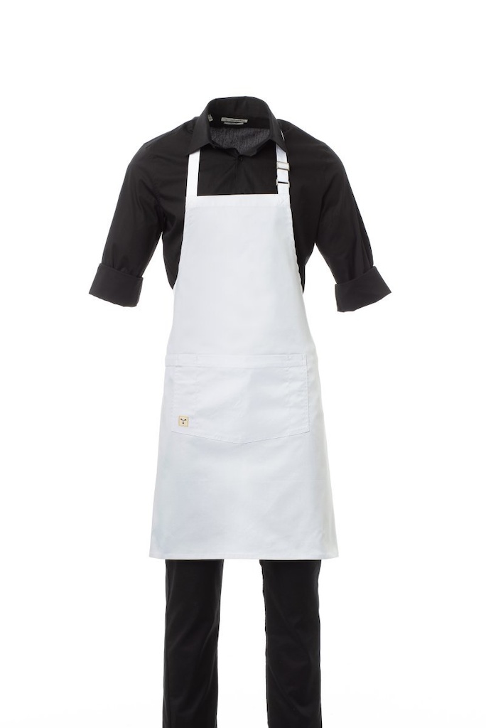 PAYPER® BISTROT zástěra multifunkční unisex s nastavitelným laclem pomocí přezky,80x83cm - zastera-bila-BISTROT-PAYPER.jpg
