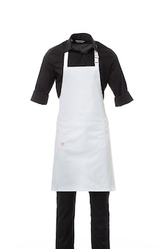 PAYPER® BISTROT zástěra multifunkční unisex s nastavitelným laclem pomocí přezky,80x83cm - zastera-bila-BISTROT-PAYPER.jpg