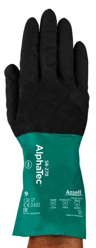 Ansell® AlphaTec® 58-270 rukavice NBR nitrilové chemicky odolné,EN388(3121A),EN374(JKLOPT),Typ A - alphatec_58-270_front-transparent.png